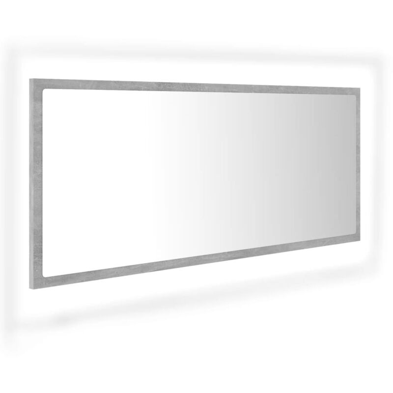 

Vidaxl - Espejo de baño con LED aglomerado gris hormigón 100x8,5x37 cm - Gris