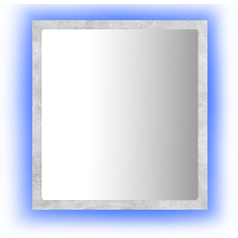 

Vidaxl - Espejo de baño con LED aglomerado gris hormigón 40x8,5x37 cm - Gris