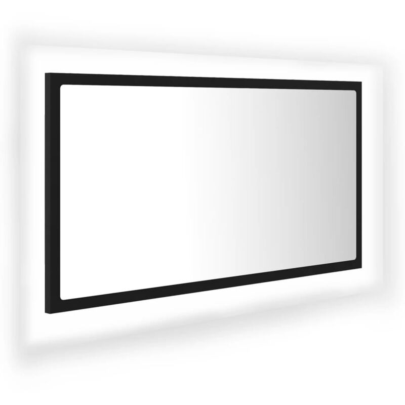 

vidaXL Espejo de baño con LED aglomerado negro 80x8,5x37 cm - Negro