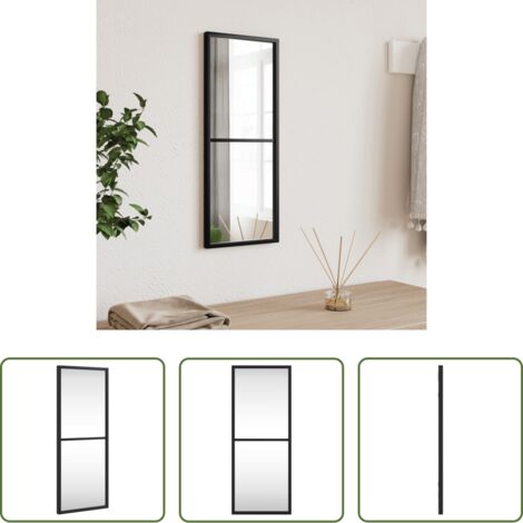 vidaXL Espejo de hierro - Espejo de pared rectangular de hierro negro 20x50 cm