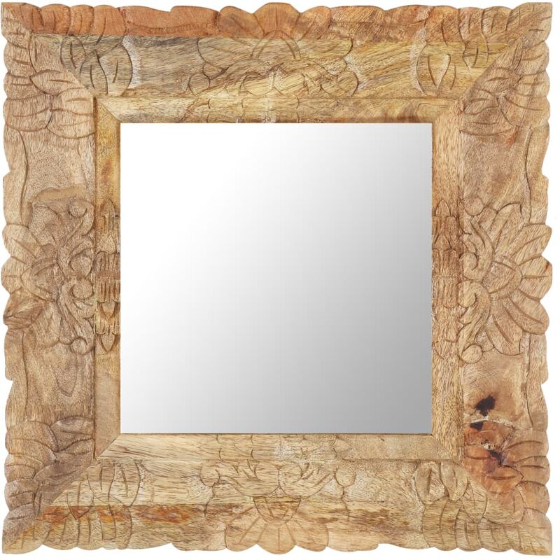 

vidaXL Espejo de madera maciza de mango 50x50 cm - Marrón
