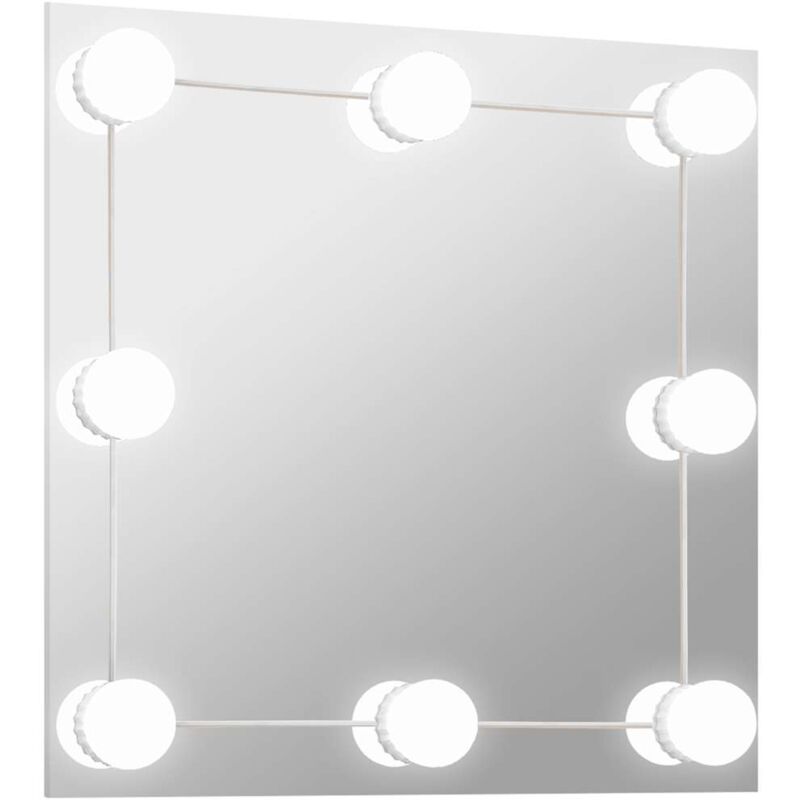 

vidaXL Espejo de pared con luces LED cuadrado de vidrio - Plateado