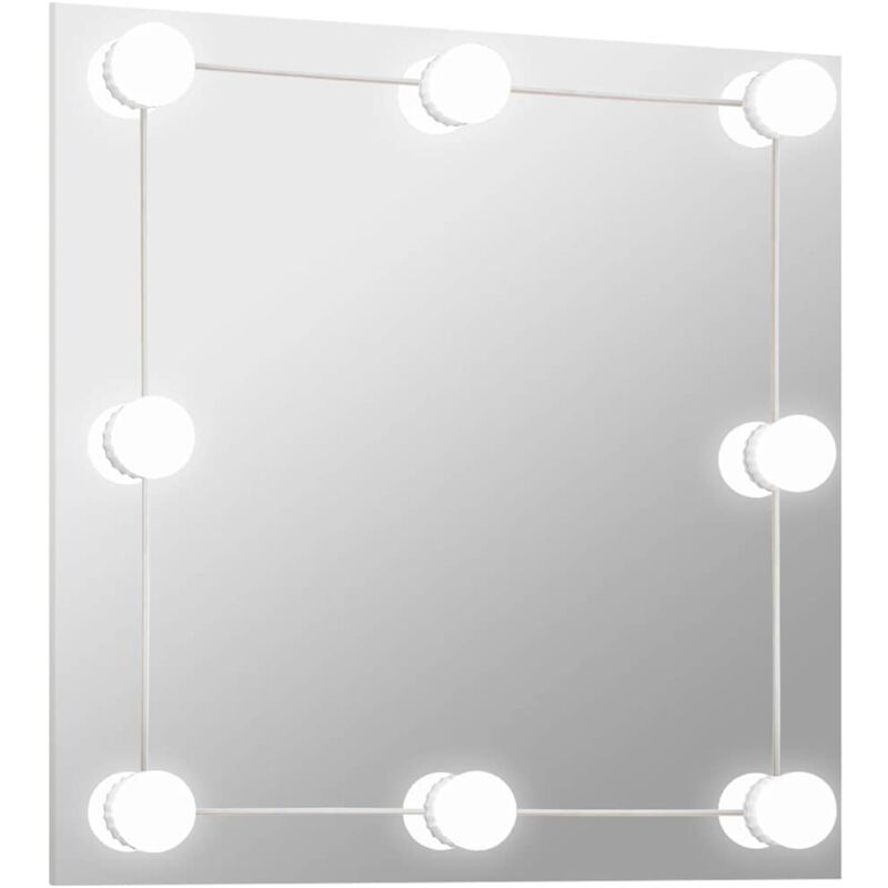 

vidaXL Espejo de pared con luces LED cuadrado de vidrio - Plateado