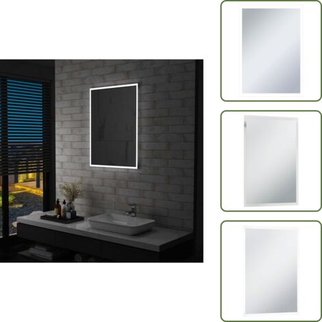 - vidaXL Espejo de pared de baño con LED 60x80 cm -