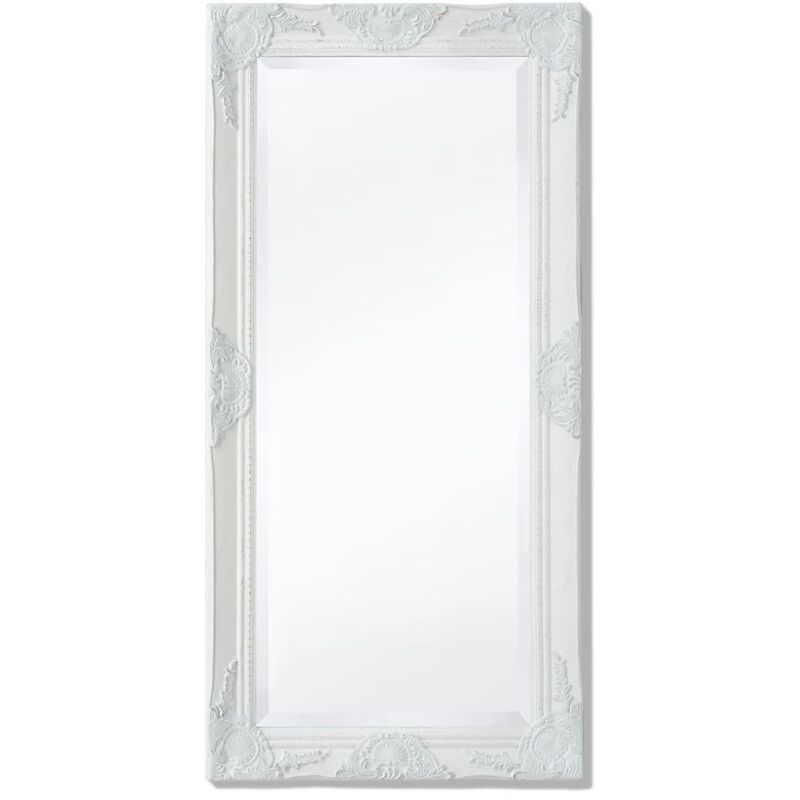 

vidaXL Espejo de pared estilo barroco blanco 100x50 cm - Blanco