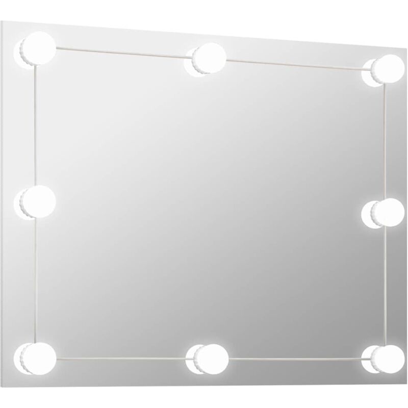 

vidaXL Espejo de pared sin marco con luces LED rectangular de vidrio - Plateado