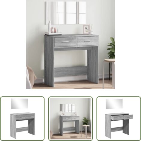 vidaXL Espejo de tocador -  Tocador con espejo color gris Sonoma 80x39x80 cm