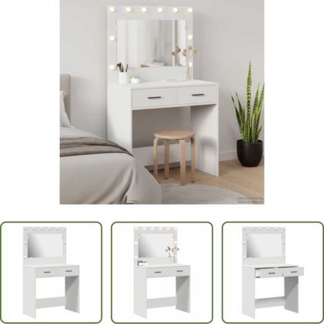 vidaXL Espejo plano -  Mesa Tocador con cajón 78,5 x 41 x 135 cm Madera de ingeniería