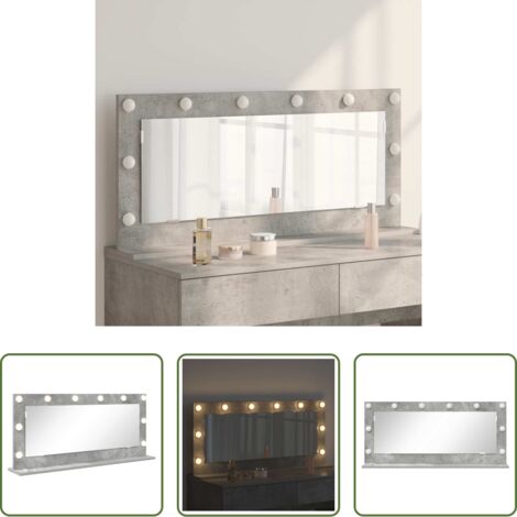 vidaXL Espejo rectangular - Espejo de Tocador Rectangular Gris Concreto 100 x 45 x 18 cm