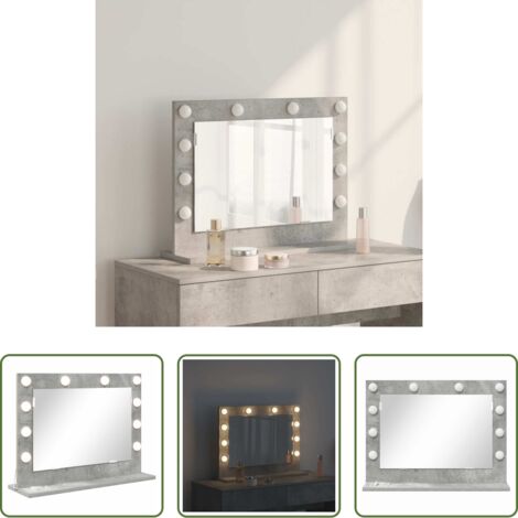 vidaXL Espejo rectangular -  Espejo de Tocador Rectangular Gris Concreto 60 x 45 x 18 cm