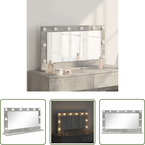 vidaXL Espejo rectangular -  Espejo de Tocador Rectangular Gris Concreto 80 x 45 x 18 cm