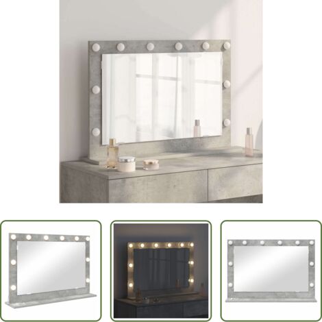 vidaXL Espejo rectangular -  Espejo de Tocador Rectangular Gris Concreto 80 x 55 x 18 cm