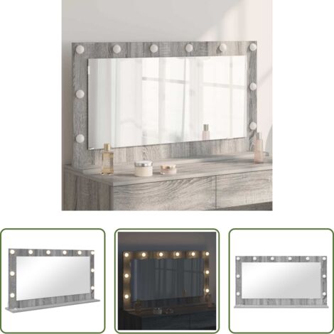 vidaXL Espejo rectangular -  Espejo de Tocador Rectangular Gris Sonoma 100 x 55 x 18 cm