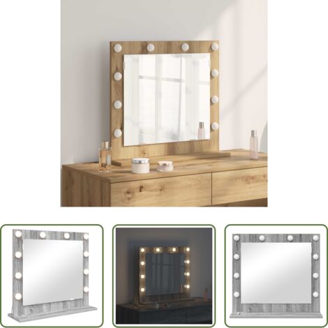 vidaXL Espejo rectangular -  Espejo de Tocador Rectangular Gris Sonoma 60 x 55 x 18 cm