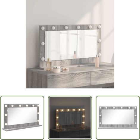 vidaXL Espejo rectangular -  Espejo de Tocador Rectangular Gris Sonoma 80 x 45 x 18 cm