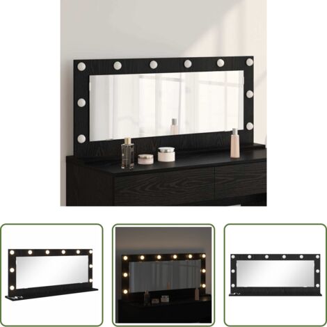vidaXL Espejo rectangular -  Espejo de Tocador Rectangular Roble Negro 100 x 45 x 18 cm