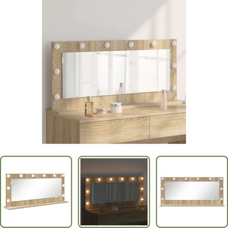 vidaXL Espejo rectangular -  Espejo de Tocador Rectangular Roble Sonoma 100 x 45 x 18 cm