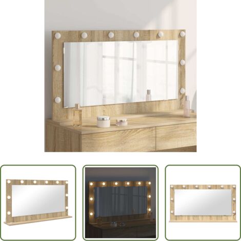 vidaXL Espejo rectangular -  Espejo de Tocador Rectangular Roble Sonoma 100 x 55 x 18 cm