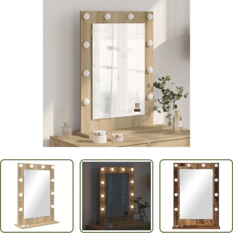 vidaXL Espejo rectangular -  Espejo de Tocador Rectangular Roble Sonoma 70 x 50 x 18 cm