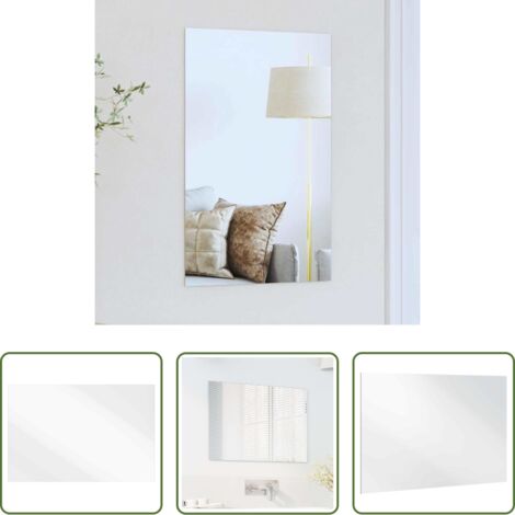 vidaXL Espejo sin marco -  Espejo de pared Rectangular 60 x 40 cm vidrio templado