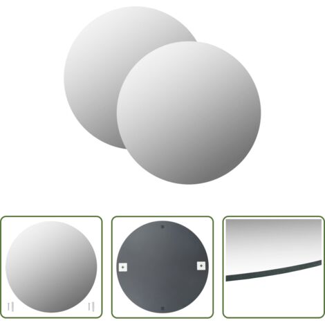 vidaXL Espejos minimalistas -  Espejos de pared redondos 2 unidades vidrio 50 cm