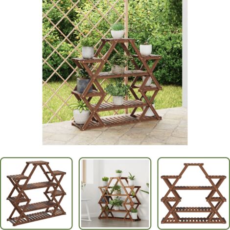 vidaXL Espositore per fiori -  Portafiori 110x25x105 cm in Legno Massello di Abete