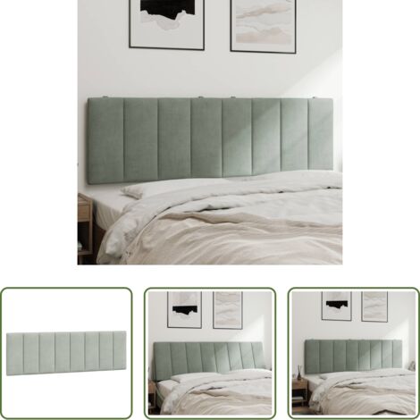 vidaXL Espuma -  Cabecero de cama acolchado Hanko terciopelo gris claro 160 cm