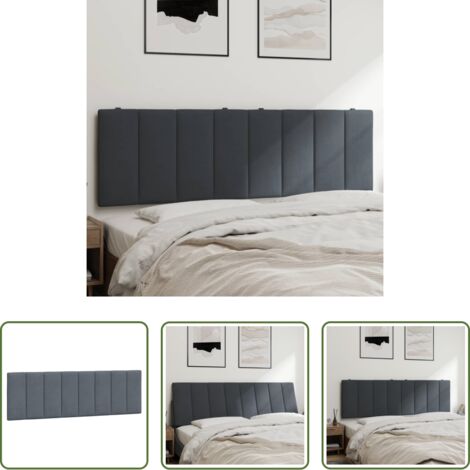 vidaXL Espuma -  Cabecero de cama acolchado Hanko terciopelo gris oscuro 160 cm