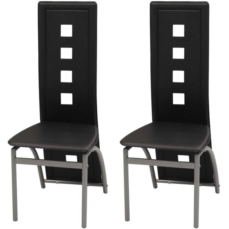Esszimmerstühle 2 Stk. Schwarz Kunstleder - Vidaxl