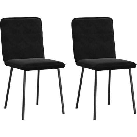 vidaXL Esszimmerstühle 2 Stk. Schwarz Samt