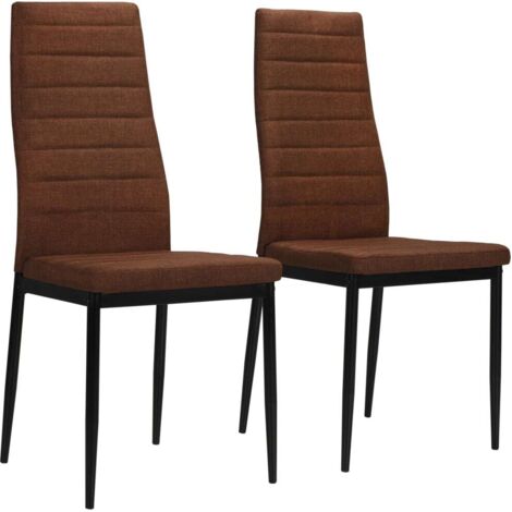 vidaXL Esszimmerstühle 2er-Set braun Stoff
