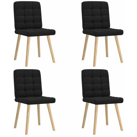 vidaXL Esszimmerstühle 4 Stk. Schwarz Stoff