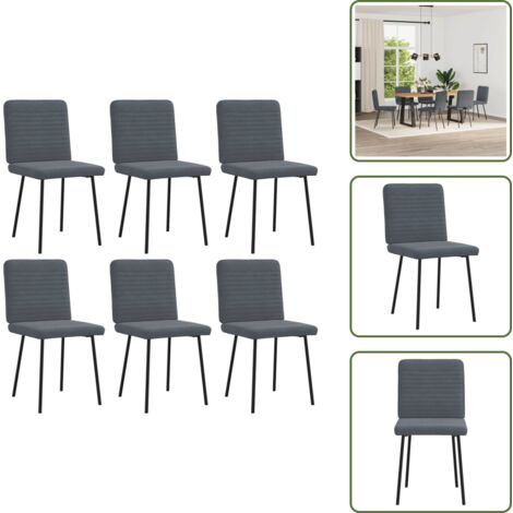 vidaXL Esszimmerstühle 6 Stk. Dunkelgrau Samt