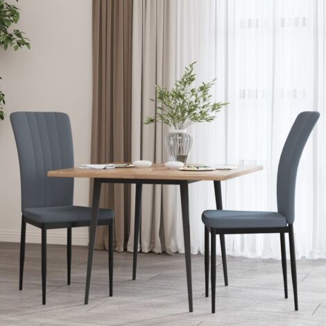vidaXL Esszimmerstühle Set von 2 Dunkelgrau Samt