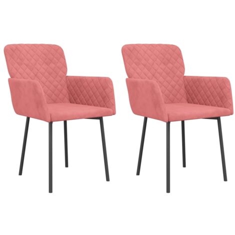 vidaXL Esszimmerstühle Set von 2 Rosa Samt