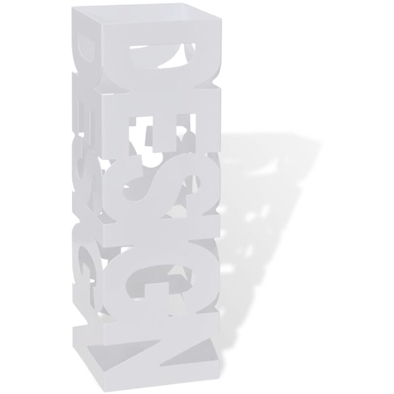 Schirmhalter Schirmständer Gehstöcke Stahl Weiß Quadratisch 48, 5 Cm Vidaxl