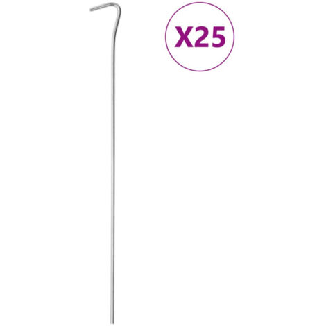 vidaXL Estacas para tienda 25 uds 30 cm Ø4 mm acero galvanizado