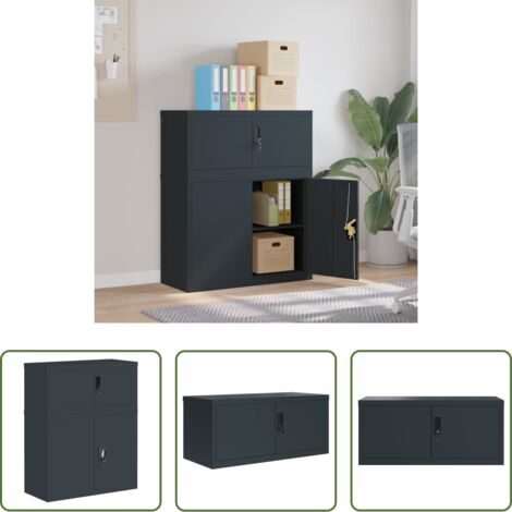 vidaXL Estante ajustable -  Armario archivador de acero gris antracita 90x40x110 cm