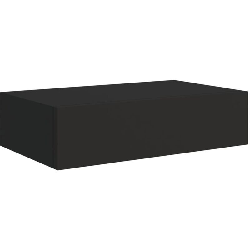 

vidaXL Estante con cajón de pared MDF negro 40x23,5x10 cm - Negro