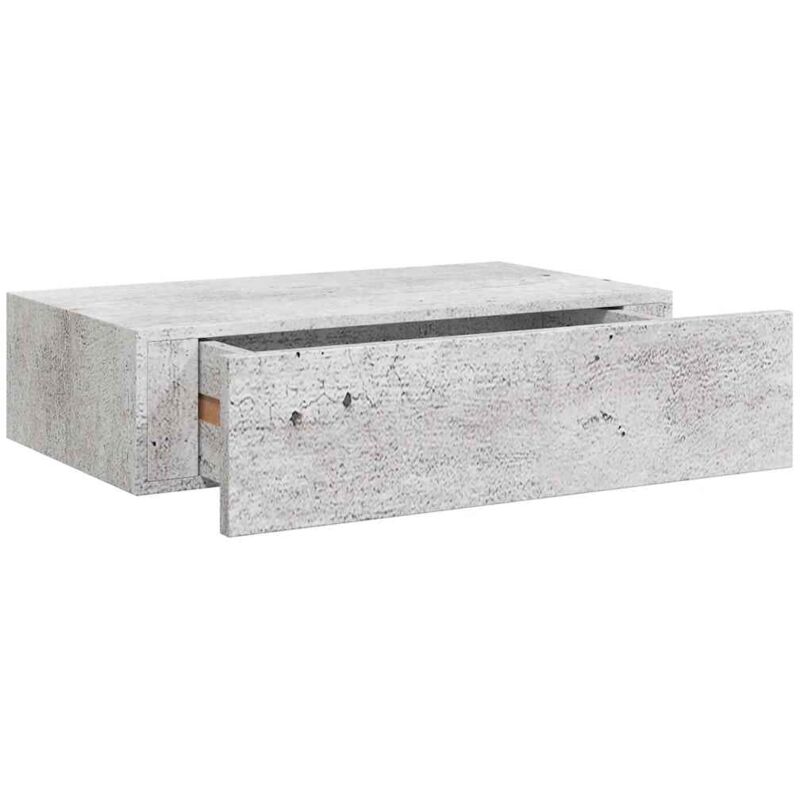 

vidaXL Estante con cajón de pared MDF gris hormigón 40x23,5x10 cm - Gris