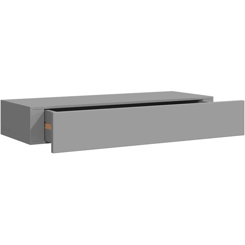 

vidaXL Estante con cajón de pared gris MDF 60x23,5x10cm - Gris