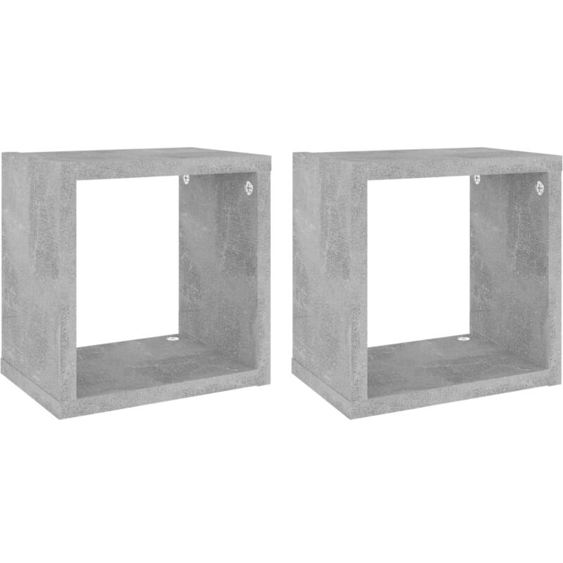 

vidaXL Estantes cubo de pared 22x15x22 cm 2 uds gris hormigón - Gris