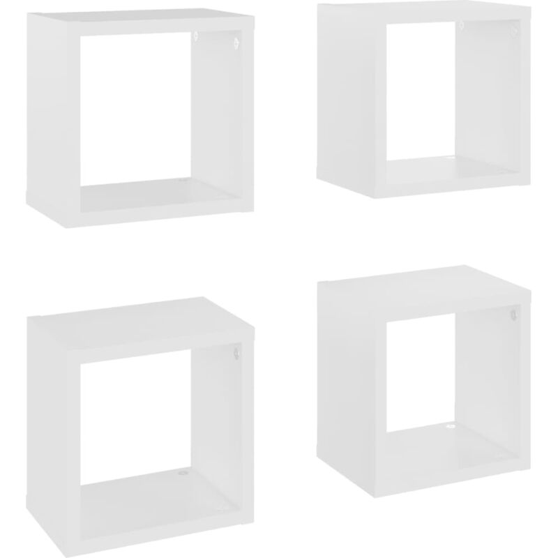 

vidaXL Estantes cubo de pared 22x15x22 cm 4 uds blanco - Blanco