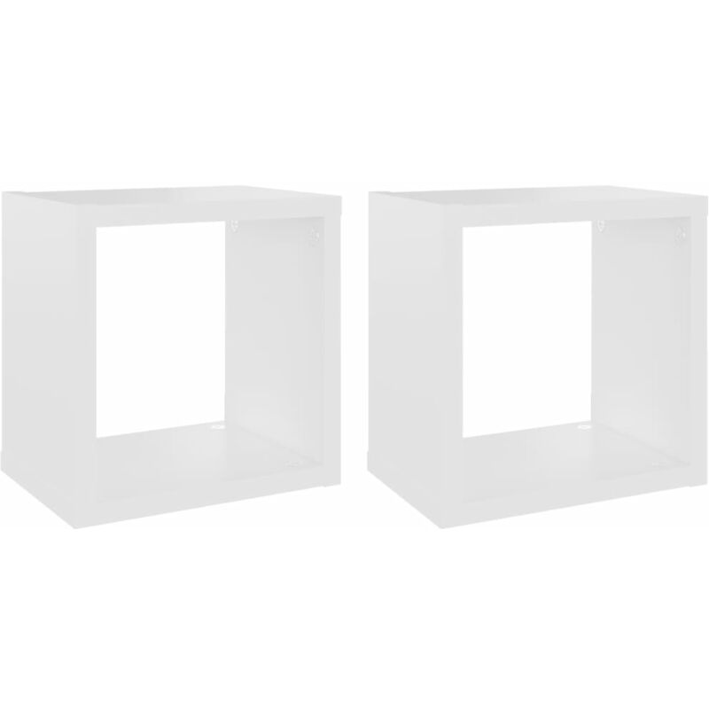 

vidaXL Estantes cubo de pared 22x15x22 cm 2 uds blanco - Blanco