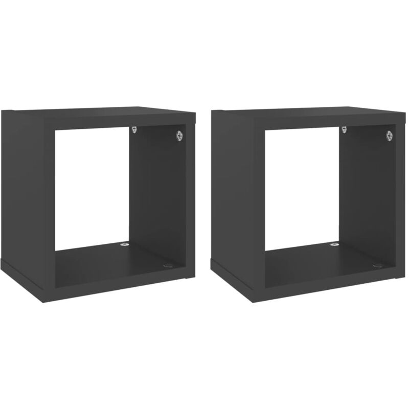 

vidaXL Estantes cubo de pared 22x15x22 cm 2 uds gris - Gris