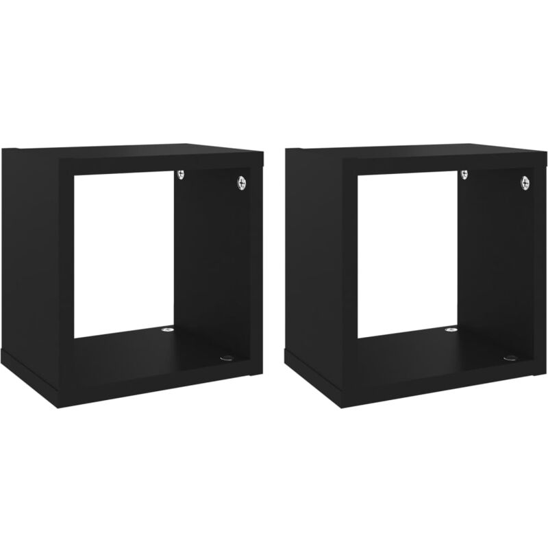 

vidaXL Estantes cubo de pared 22x15x22 cm 2 uds negro - Negro