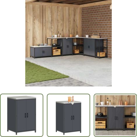 vidaXL Estante de acero -  Almacenamiento de cocina Antracita 60 x 50 x 92 cm Acero