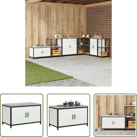 vidaXL Estante de acero -  Almacenamiento de cocina con estante 60 x 50 x 92 cm Acero