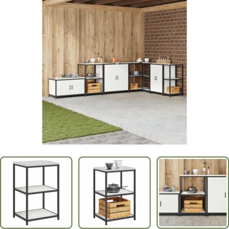 vidaXL Estante de acero -  Almacenamiento de cocina con estante 60 x 50 x 92 cm Acero