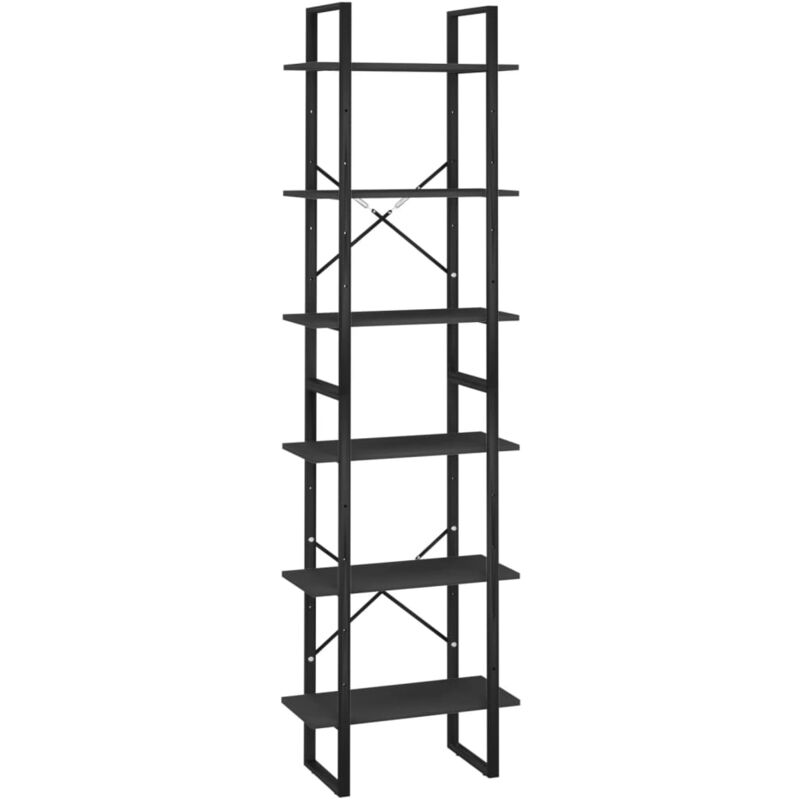 

vidaXL Estante de almacenaje 2 uds aglomerado negro 60x30x210cm - Negro